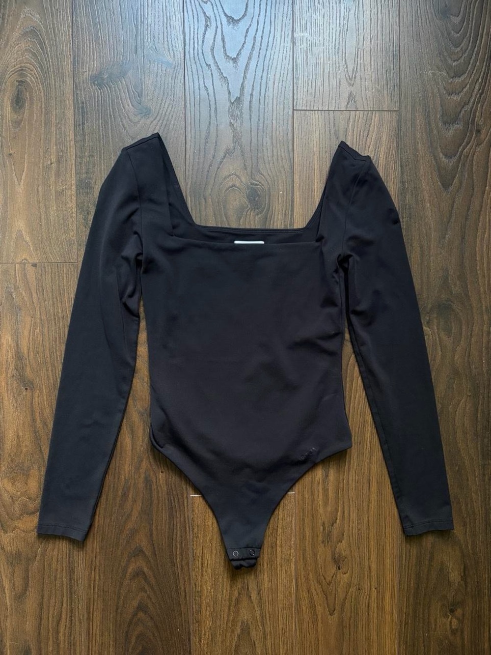 Aritzia Black Long-Sleeve Square Neck Kids Bodysuit